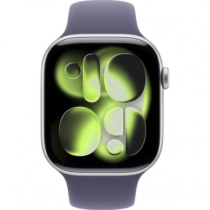 Apple Watch 11 42mm, Silver Aluminum, Purple Fog Sport Band, S/M
