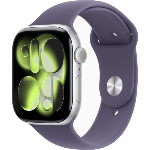 Apple Watch 11 42mm, Silver Aluminum, Purple Fog Sport Band, M/L