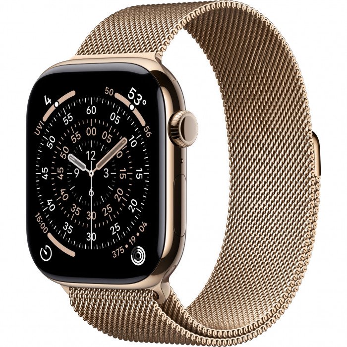 Apple Watch 11 42mm, Gold Titanium, Milanese Loop