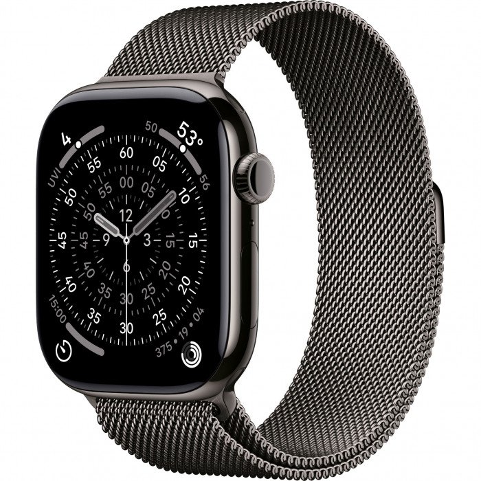 Apple Watch 11 46mm, Slate Titanium, Milanese Loop, M/L