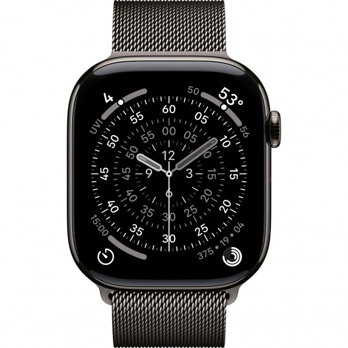 Apple Watch 11 46mm, Slate Titanium, Milanese Loop, M/L