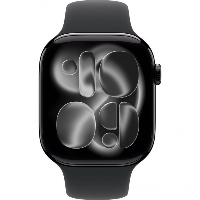 Apple Watch 11 46mm, Jet Black Aluminum, Black Sport Band, M/L