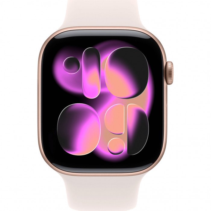 Apple Watch 11 42mm, Rose Gold Aluminum, Light Blush Sport Band, M/L