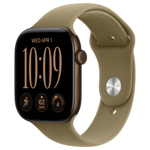 Apple Watch 12 42mm, Dark Bronze Aluminum, Olive Sport Band, S/M