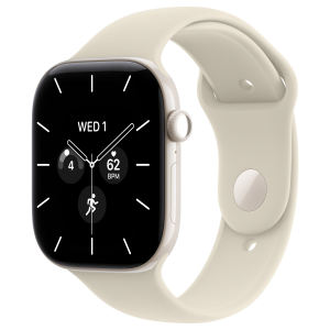 Apple Watch 12 46mm, Pearl White Ceramic, Sand Sport Band, S/M