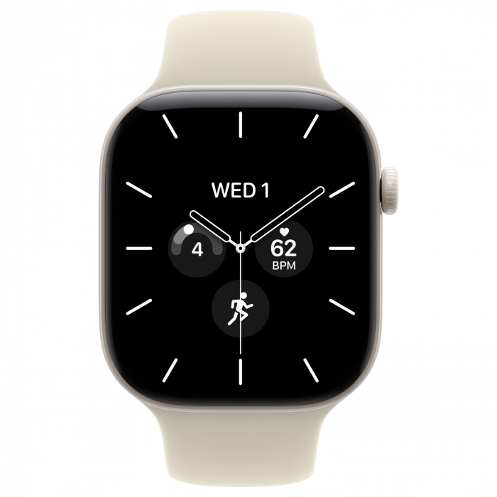 Apple Watch 12 46mm, Pearl White Ceramic, Sand Sport Band, M/L