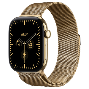 Apple Watch 12 46mm, Radiant Gold Titanium, Milanese Loop M/L