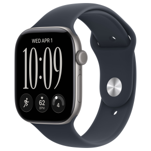 Apple Watch 12 42mm, Space Gray Aluminum, Navy Blue Sport Band, S/M