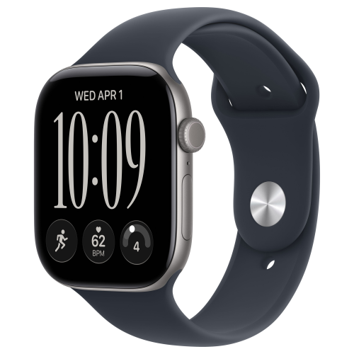 Apple Watch 12 42mm, Space Gray Aluminum, Navy Blue Sport Band, S/M