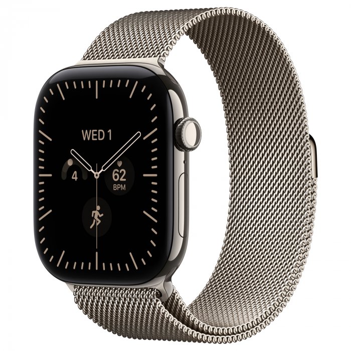Apple Watch 12 46mm, Natural Titanium, Milanese Loop S/M