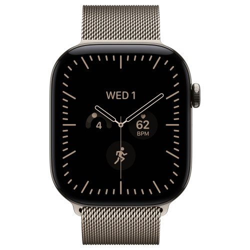 Apple Watch 12 46mm, Natural Titanium, Milanese Loop S/M