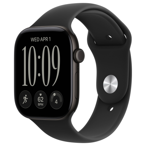 Apple Watch 12 42mm, Black Aluminum, Black Sport Band, M/L