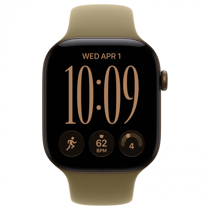 Apple Watch 12 42mm, Dark Bronze Aluminum, Olive Sport Band, S/M