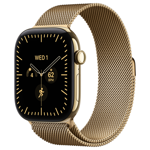 Apple Watch 12 42mm, Radiant Gold Titanium, Milanese Loop