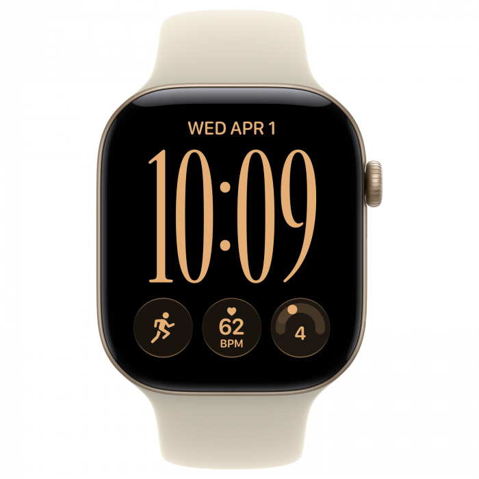 Apple Watch 12 42mm, Light Gold Aluminum, Sand Sport Band, S/M