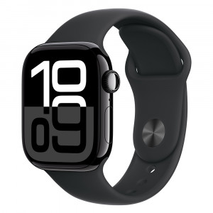 Apple Watch 10 42mm, Aluminum Jet Black/Black Sport Band M/L