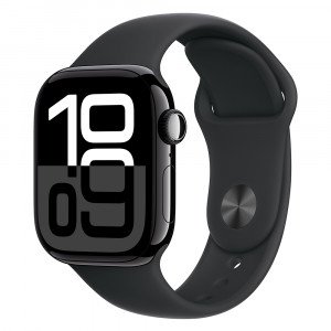 Apple Watch 10 46mm, Aluminum Jet Black/Black Sport Band S/M