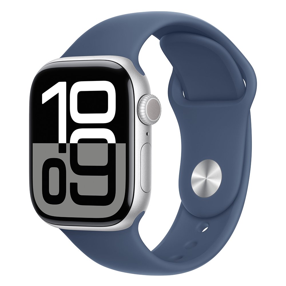 Apple Watch 10 42mm, Aluminum Silver/Denim Sport Band M/L