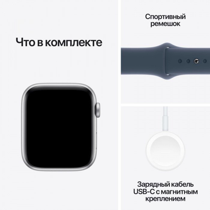 Apple Watch SE 40mm, Silver, Ремешок Denim Sport Band, размер S/M