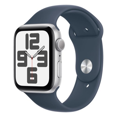 Apple Watch SE (2023) 44mm, Silver/Blue Sport Band