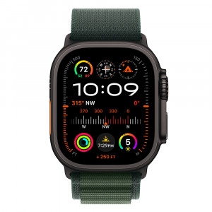 Apple Watch Ultra 2 (2024) 49mm Black Titanium, Alpine Loop, Dark Green M