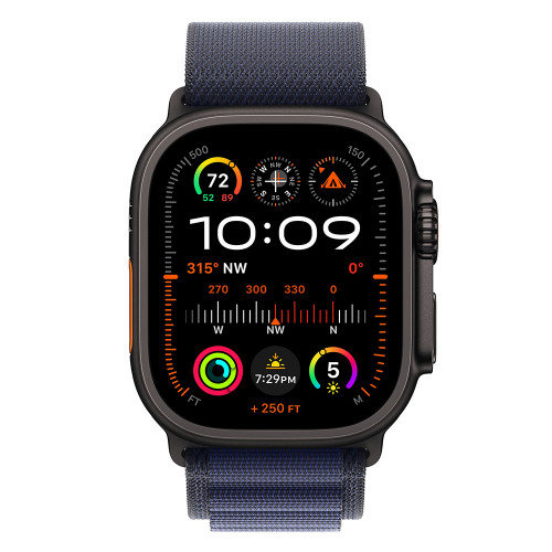 Apple Watch Ultra 2 (2024) 49mm Black Titanium, Alpine Loop, Navy S