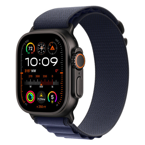 Apple Watch Ultra 2 (2024) 49mm Black Titanium, Alpine Loop, Navy S