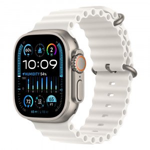 Apple Watch Ultra 2 49mm Titanium Ocean Band, White