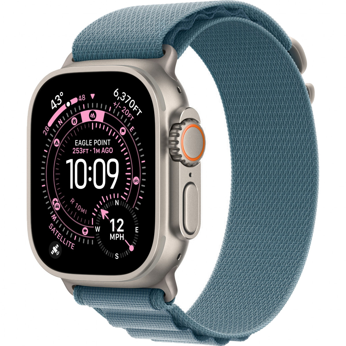 Apple Watch Ultra 3 49mm, Natural Titanium, Alpine Loop Light Blue, M