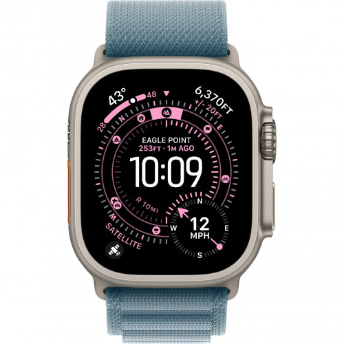 Apple Watch Ultra 3 49mm, Natural Titanium, Alpine Loop Light Blue, M