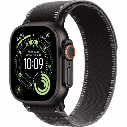 Apple Watch Ultra 3 49mm, Black Titanium, Trail Loop Black/Charcoal, M/L