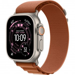 Apple Watch Ultra 3 49mm, Natural Titanium, Alpine Loop Terra Cotta, L