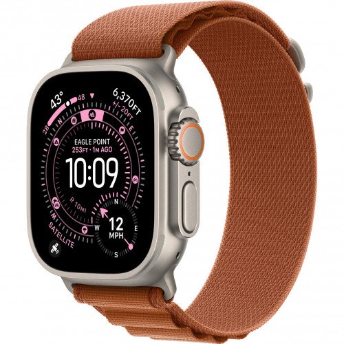 Apple Watch Ultra 3 49mm, Natural Titanium, Alpine Loop Terra Cotta, L