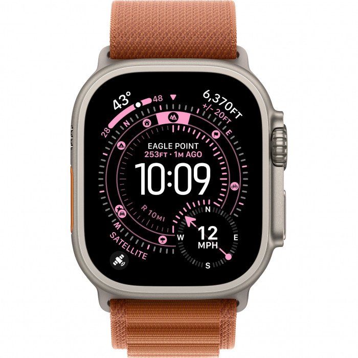 Apple Watch Ultra 3 49mm, Natural Titanium, Alpine Loop Terra Cotta, M