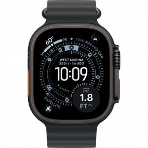 Apple Watch Ultra 3 49mm, Black Titanium, Ocean Band Black