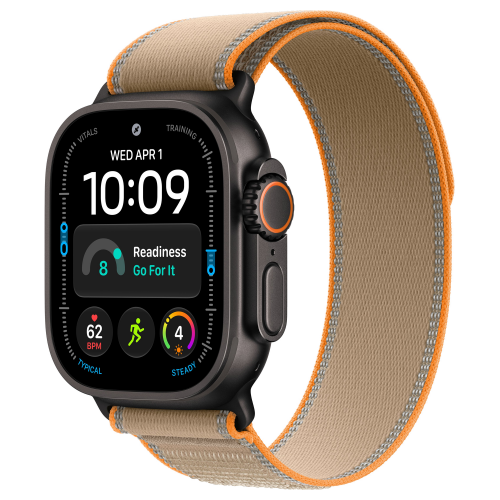 Apple Watch Ultra 4 49mm, Black Titanium, Trail Loop Sand, M/L