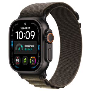 Apple Watch Ultra 4 49mm, Black Titanium, Alpine Loop Dark Olive, S