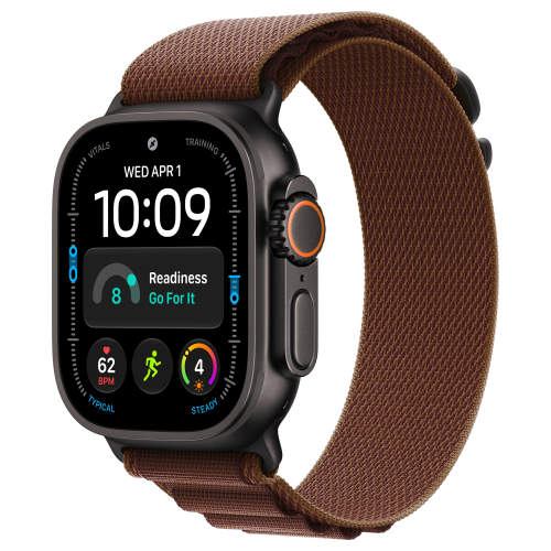 Apple Watch Ultra 4 49mm, Black Titanium, Alpine Loop Burgundy, M