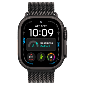 Apple Watch Ultra 4 49mm, Black Titanium, Titanium Milanese Loop, L
