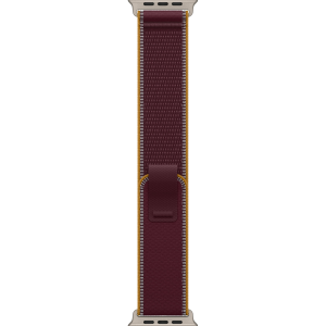 Apple Watch Ultra 4 49mm, Natural Titanium, Trail Loop Burgundy, S/M