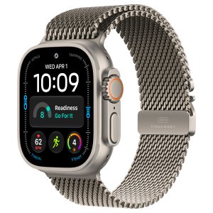 Apple Watch Ultra 4 49mm, Natural Titanium, Titanium Milanese Loop, S