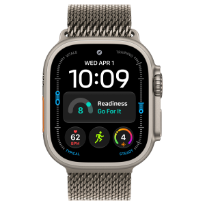 Apple Watch Ultra 4 49mm, Natural Titanium, Titanium Milanese Loop, S