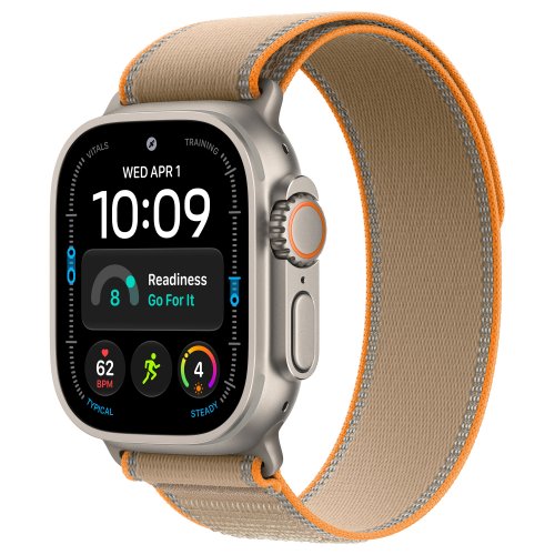 Apple Watch Ultra 4 49mm, Natural Titanium, Trail Loop Sand, M/L
