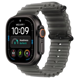 Apple Watch Ultra 4 49mm, Black Titanium, Ocean Band Translucent Black