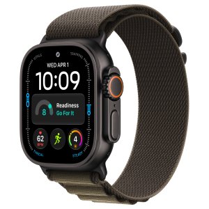 Apple Watch Ultra 4 49mm, Black Titanium, Alpine Loop Dark Olive, L