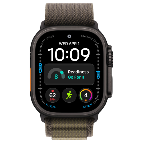 Apple Watch Ultra 4 49mm, Black Titanium, Alpine Loop Dark Olive, L