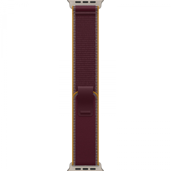 Apple Watch Ultra 4 49mm, Natural Titanium, Trail Loop Burgundy, S/M
