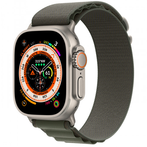 Apple Watch Ultra 49mm Titanium Alpine Loop, Green M