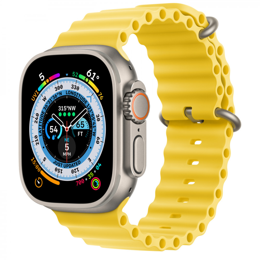 Apple Watch Ultra 49mm Titanium Ocean Band, Yellow