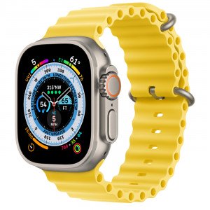Apple Watch Ultra 49mm Titanium Ocean Band, Yellow